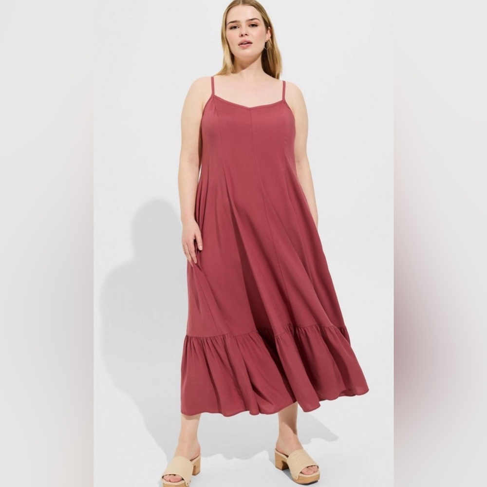 TORRID TIERED TRAPEZE MAXI DRESS